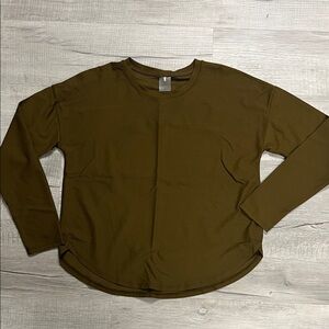 Calia Long Sleeve Crewneck Top in Olive small see pics “flaws”